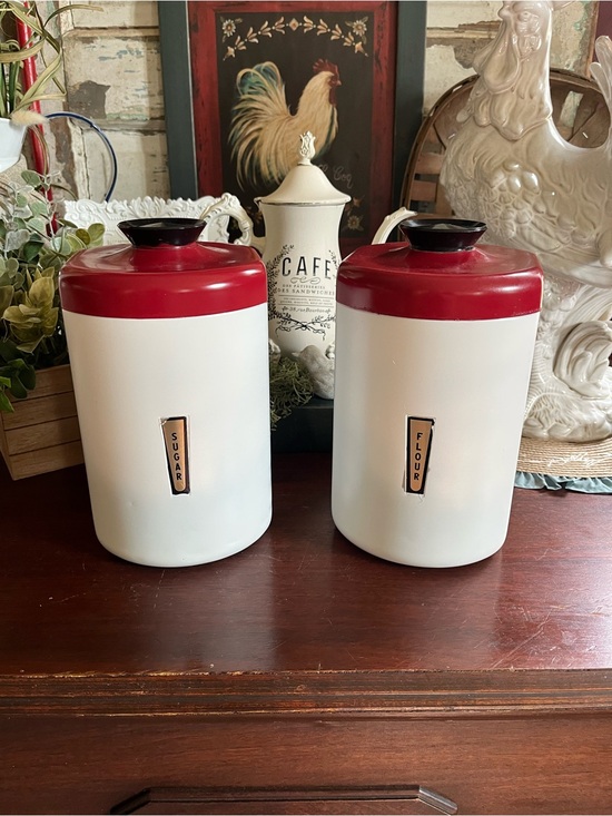 Other - Vintage Metal Sugar & Flour Canisters READ